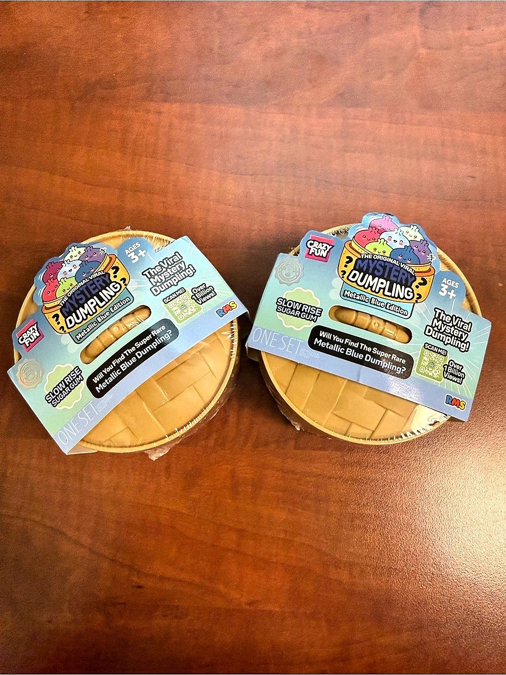 2 SEALED Blue Metallic RMS dumplings. Sugar slow rise texture